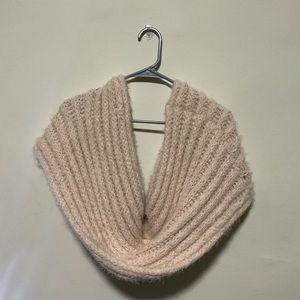 Bershka Scarf Pink Scarf Fuzzy Warm Pink Scarf Full Circle Scarf Layered Scarf